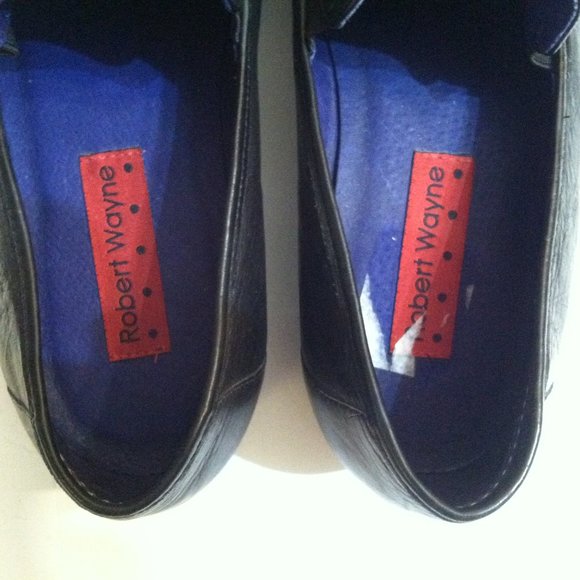 ROBERT WAYNE MENS BLACK LEATHER SLIP-ON LOAFERS DRESS SHOES SIZE: 9.5M main image 4